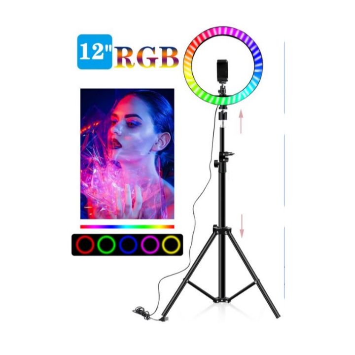 RGB 12 Inches (MJ30) Ring Light With Tripod Stand