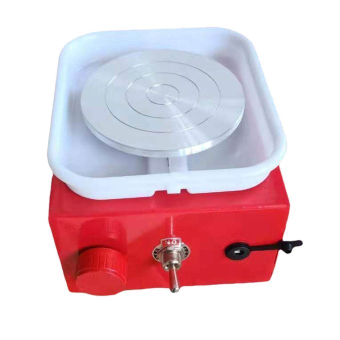 Pottery Wheel Machine Electric Mini DIY Tool Shaping For Kids Red