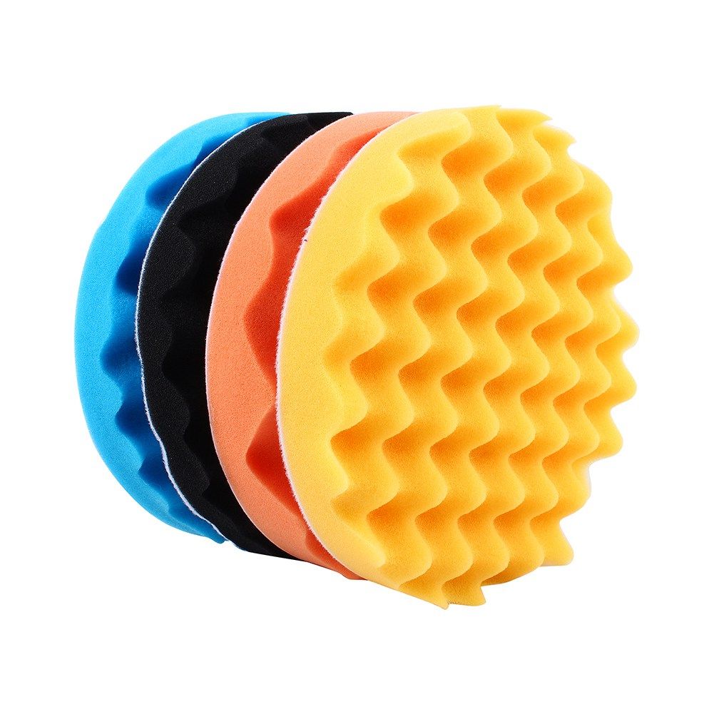 4Pcs 7 Inch Car Polishing Sponge Foam Pads Buffing Wax