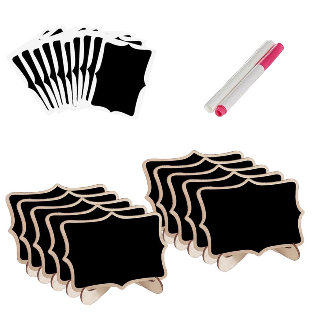 10 X Mini Wooden Blackboard Message Labels Wedding Party Table