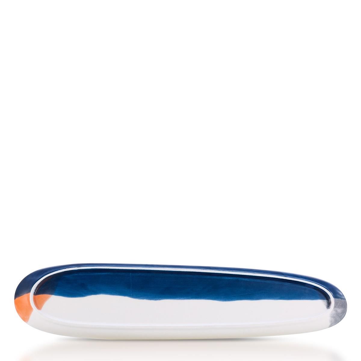 Orange Strip Plate Ceramic Plate Porcelain Serving Plate Dinner Plate Rectangular Plate Decorative Plate