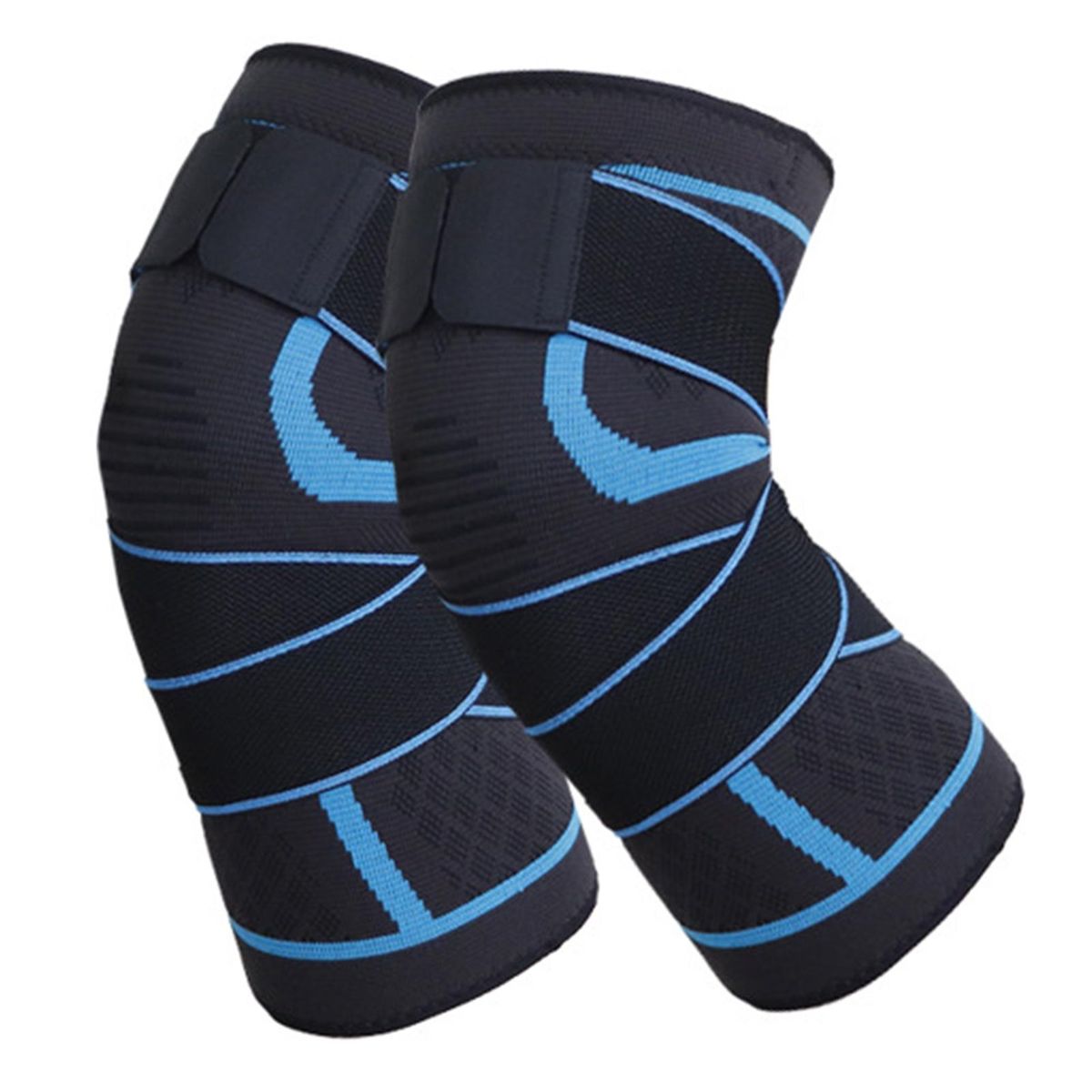 1 Set Sports Knee Compression Support Knee with Strap Blue