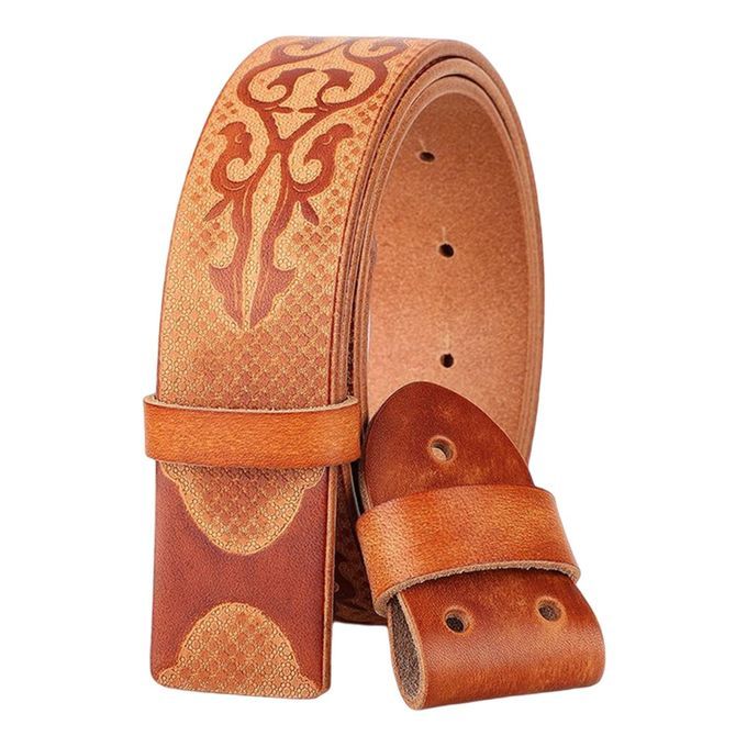 Men Belt PU Leather With Buckle Gift For Uniform Special Brown