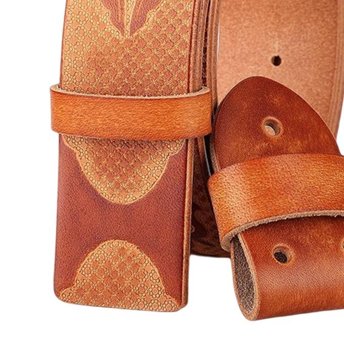 Men Belt PU Leather With Buckle Gift For Uniform Special Brown