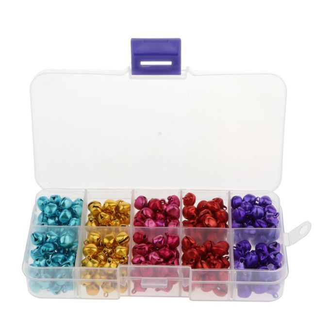 300Pc Colored Metal Loose Beads   Bells Christmas Tree Party