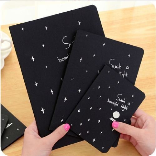 3 PCS Sketchbook Diary Drawing Painting Graffiti Soft Cover Black Paper Sketch Book Notebook Office School Supplies Gift-L 16K