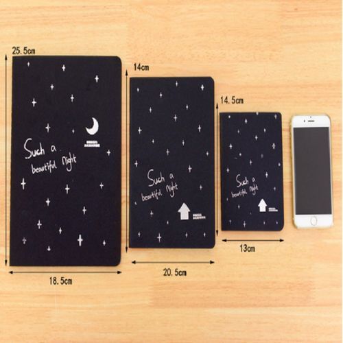 3 PCS Sketchbook Diary Drawing Painting Graffiti Soft Cover Black Paper Sketch Book Notebook Office School Supplies Gift-L 16K