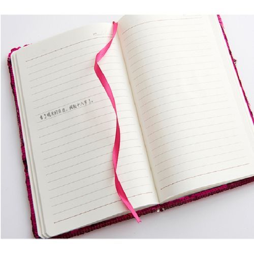 Creative Sequins Notebook Stationery Office Business Gift 78 Sheets Daily Memos Notepad(Little Girl)