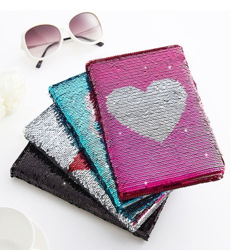 Creative Sequins Notebook Stationery Office Business Gift 78 Sheets Daily Memos Notepad(Little Girl)