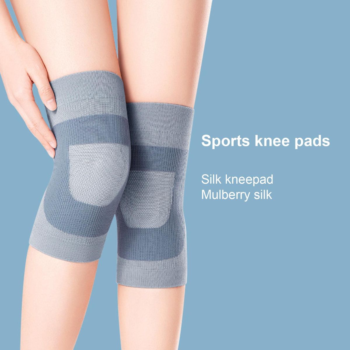 1 Pair Sport Knee Pads Women Men Fitness Knee Support Protector Grey
