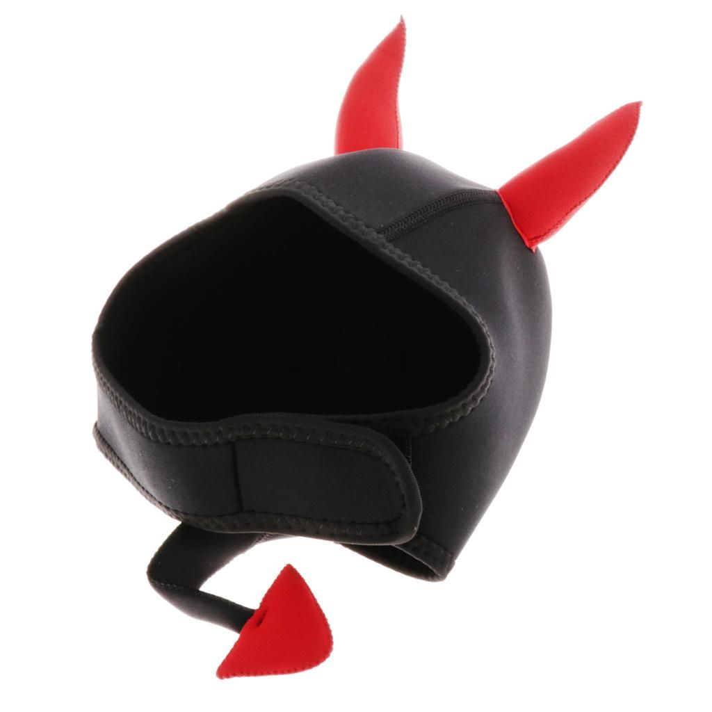 Scuba Wetsuit Hood Devil Vented Head Warmer For Scuba Diving Red