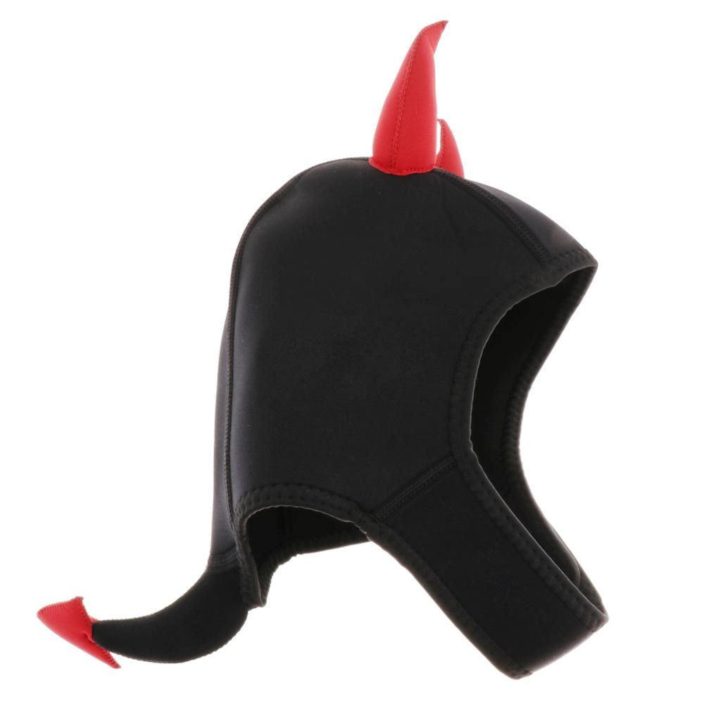Scuba Wetsuit Hood Devil Vented Head Warmer For Scuba Diving Red