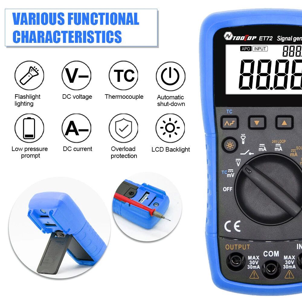 TOOLTOP ET72 Signal Generator Thermocouple Current Voltage