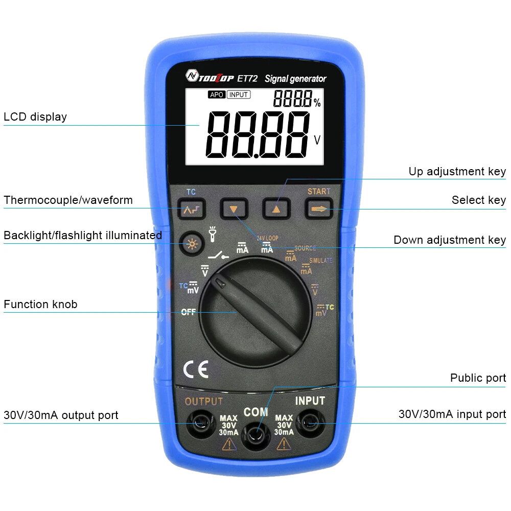 TOOLTOP ET72 Signal Generator Thermocouple Current Voltage