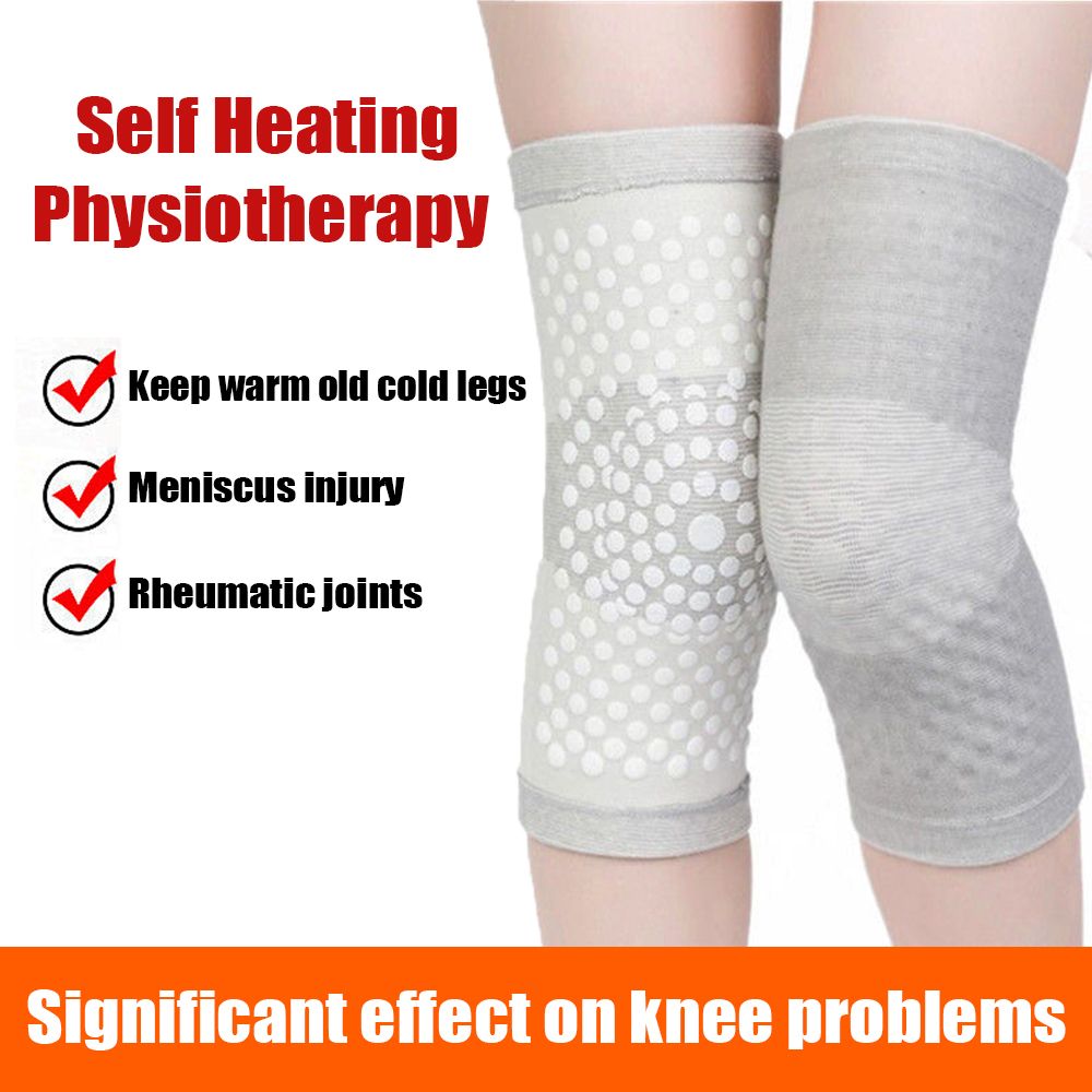 (Black (2 Pieces))2Pcs Self Heating Support Knee Pad Knee Brace Warm For Arthritis Joint Pain Relief Injury Recovery Belt Knee Massager Leg Warmer SAB