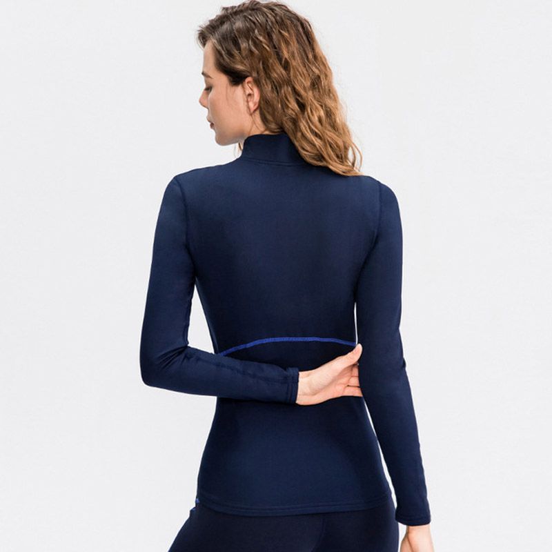 Women's Autumn Sport Long Sleeve Shirt,Training Fitness Running Top（Blue）