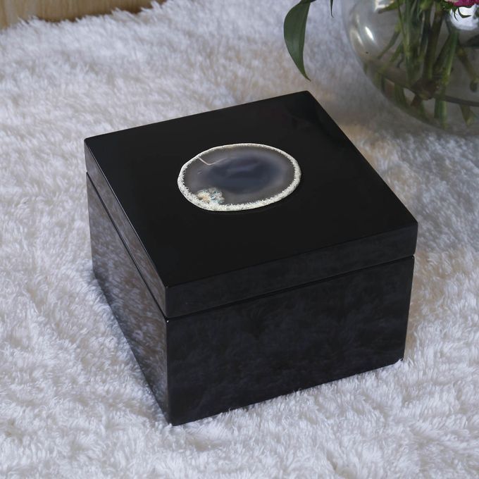Square Jewelry Box (Agate In Primitive Colors --Small Size)