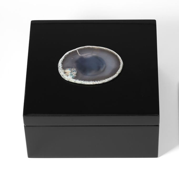 Square Jewelry Box (Agate In Primitive Colors --Small Size)