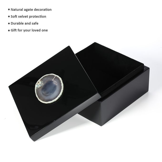 Square Jewelry Box (Agate In Primitive Colors --Small Size)