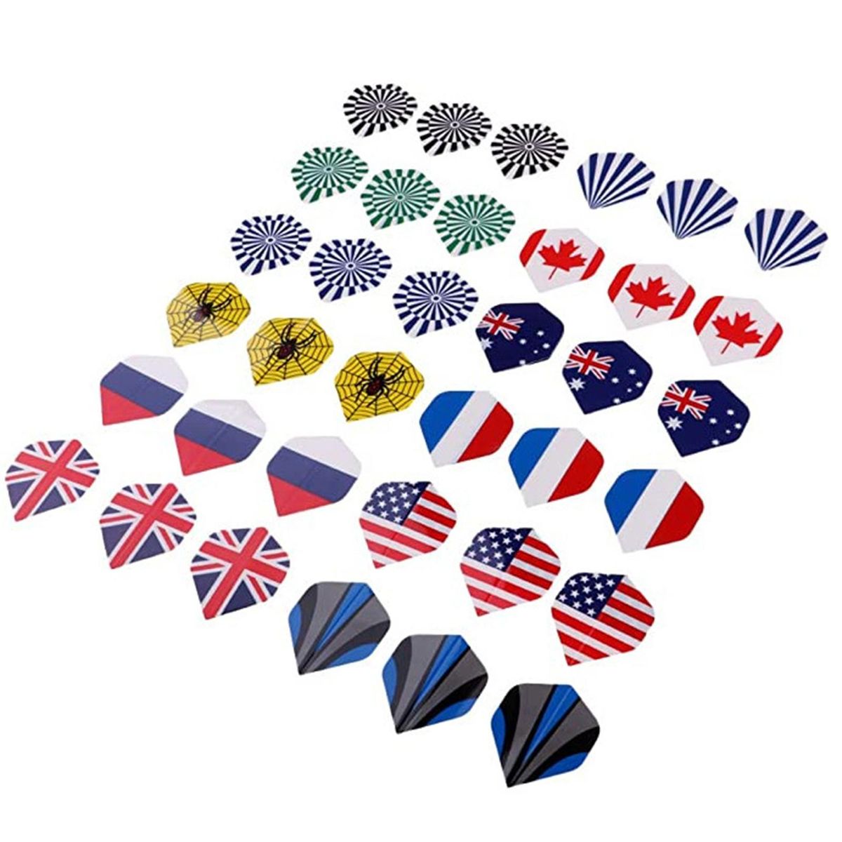 36Pcs Flag Dart Tails Cross Plug-in Dart Universal Tails