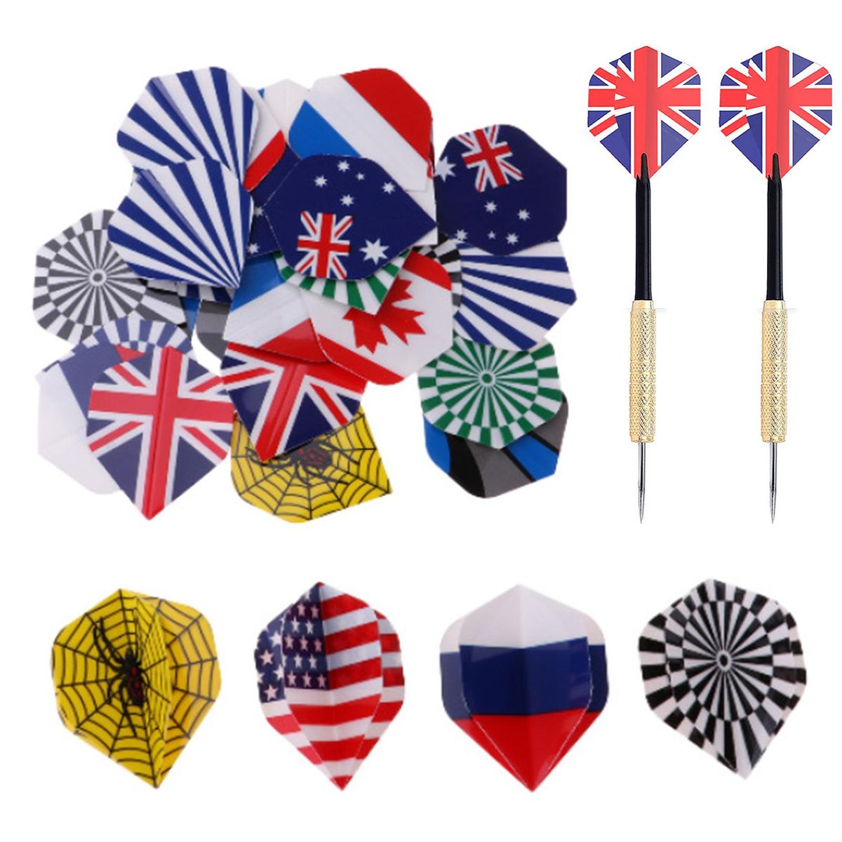 36Pcs Flag Dart Tails Cross Plug-in Dart Universal Tails