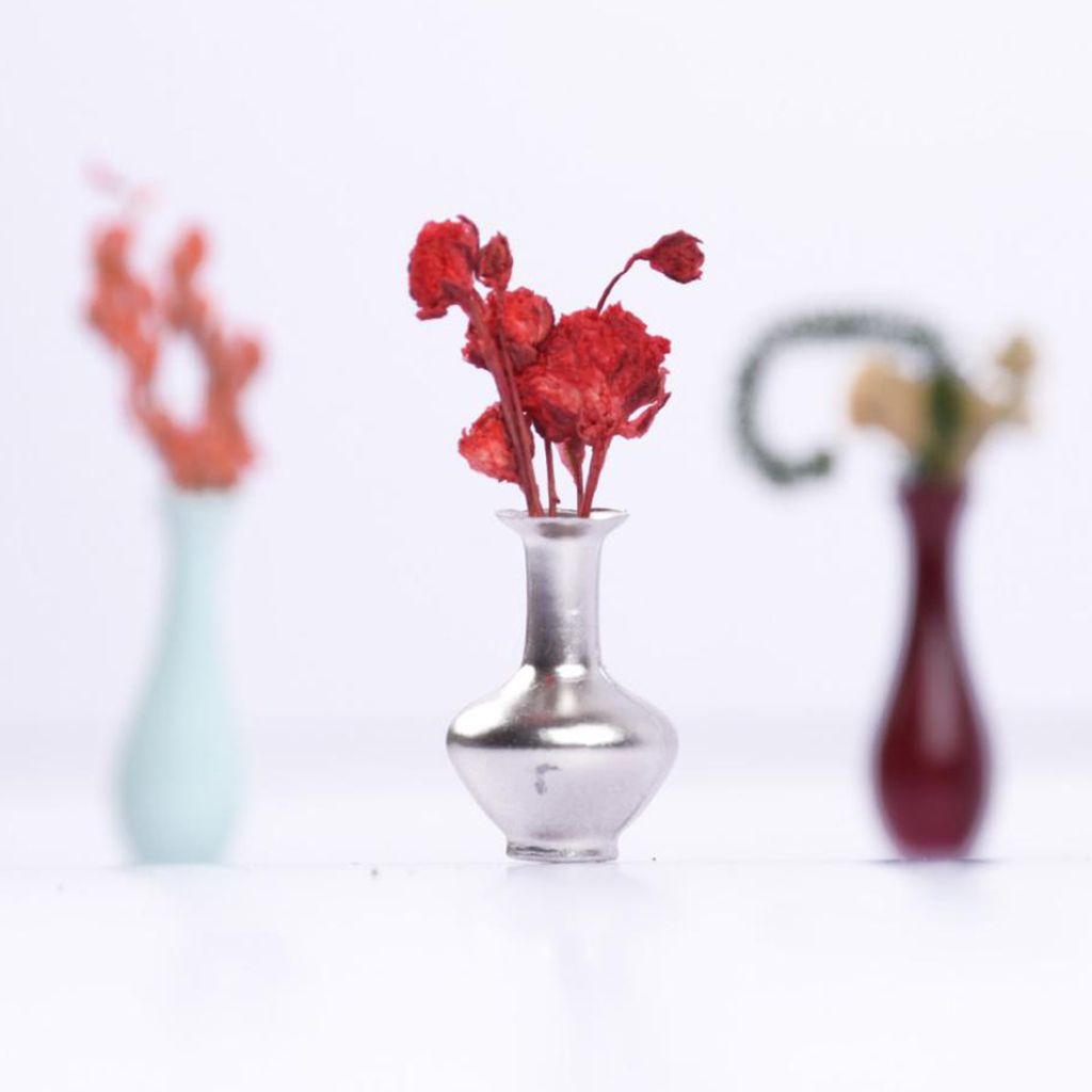 4x Miniature Doll Furniture Model Flower Vase Sand Construction Model