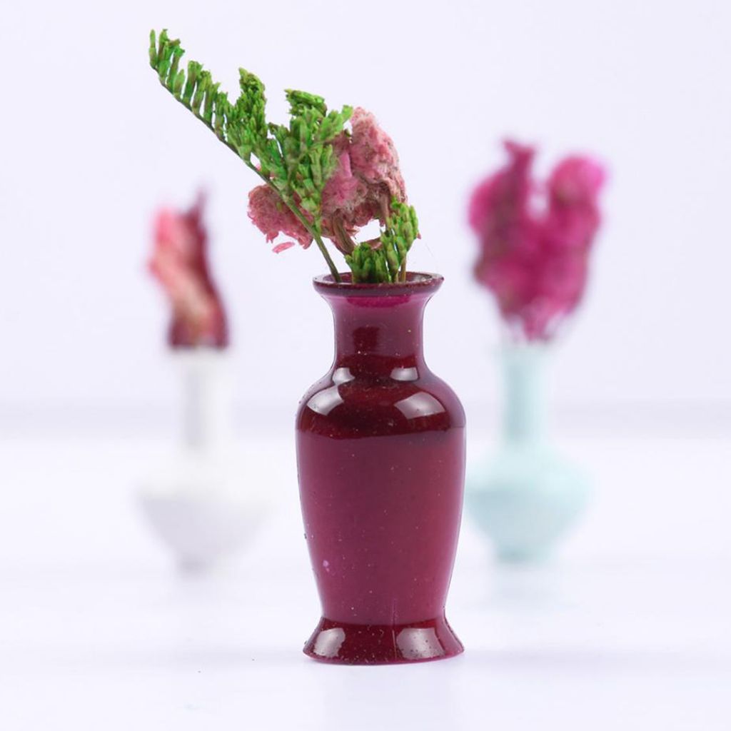 4x Miniature Doll Furniture Model Flower Vase Sand Construction Model