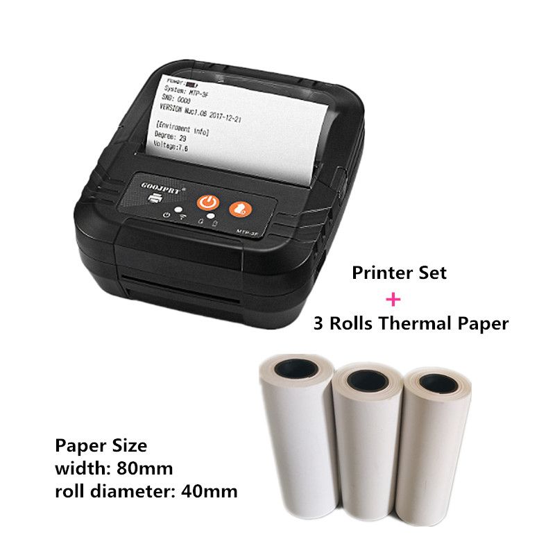 80mm Paper Wireless Portable Bluetooth Receipt Thermal Printers Android And IOS Free SDK