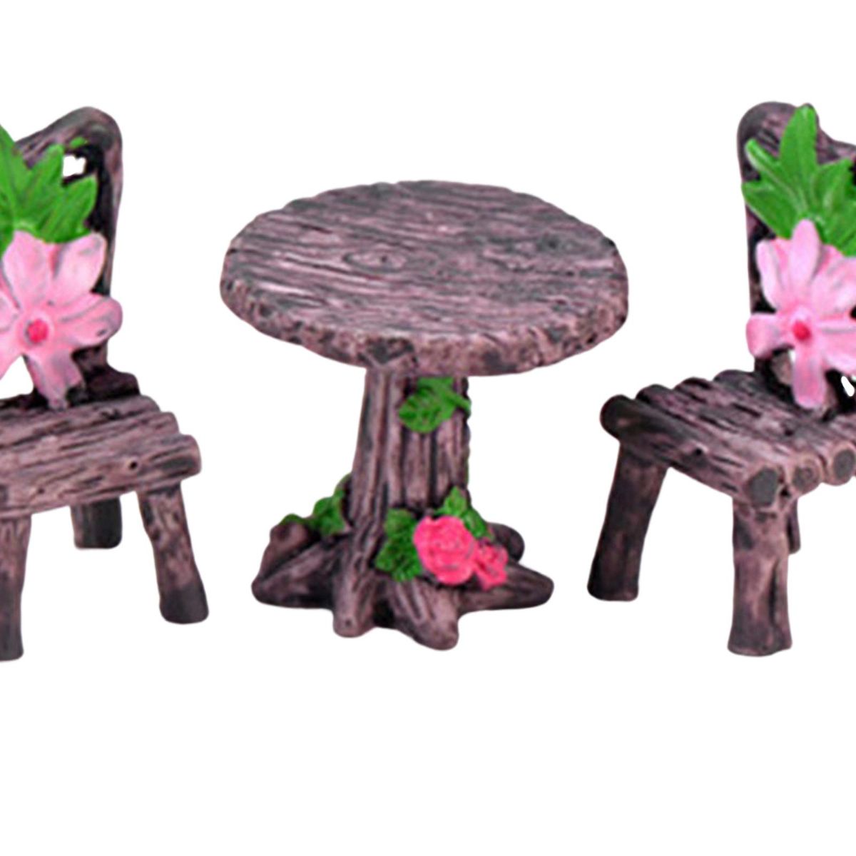 Miniature Table Chair Set  Garden Floral Furniture Mini