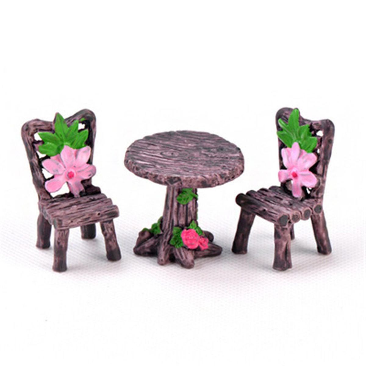 Miniature Table Chair Set  Garden Floral Furniture Mini