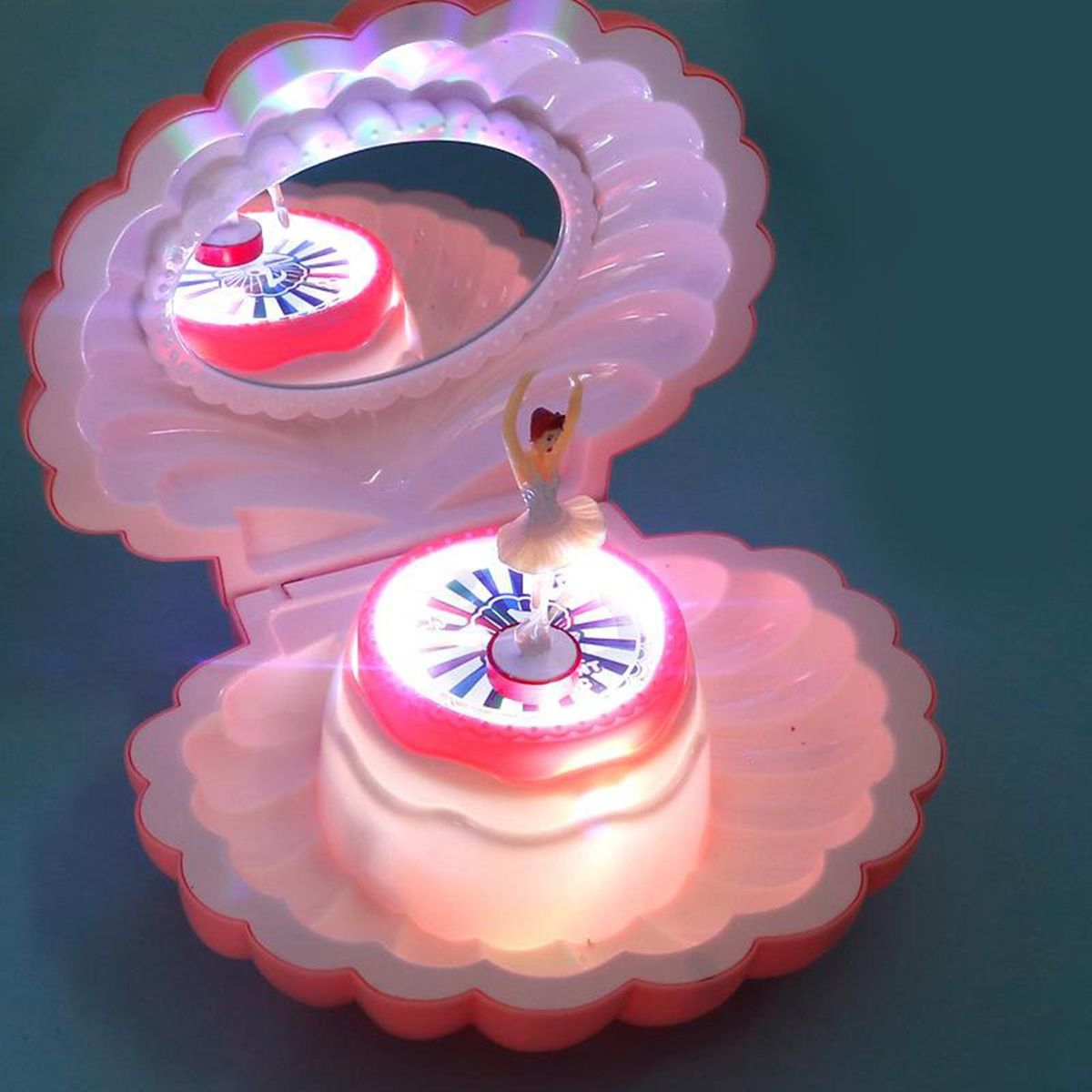 Ballarina Shell Music Box With Light Dancing Girl Music Box For Party