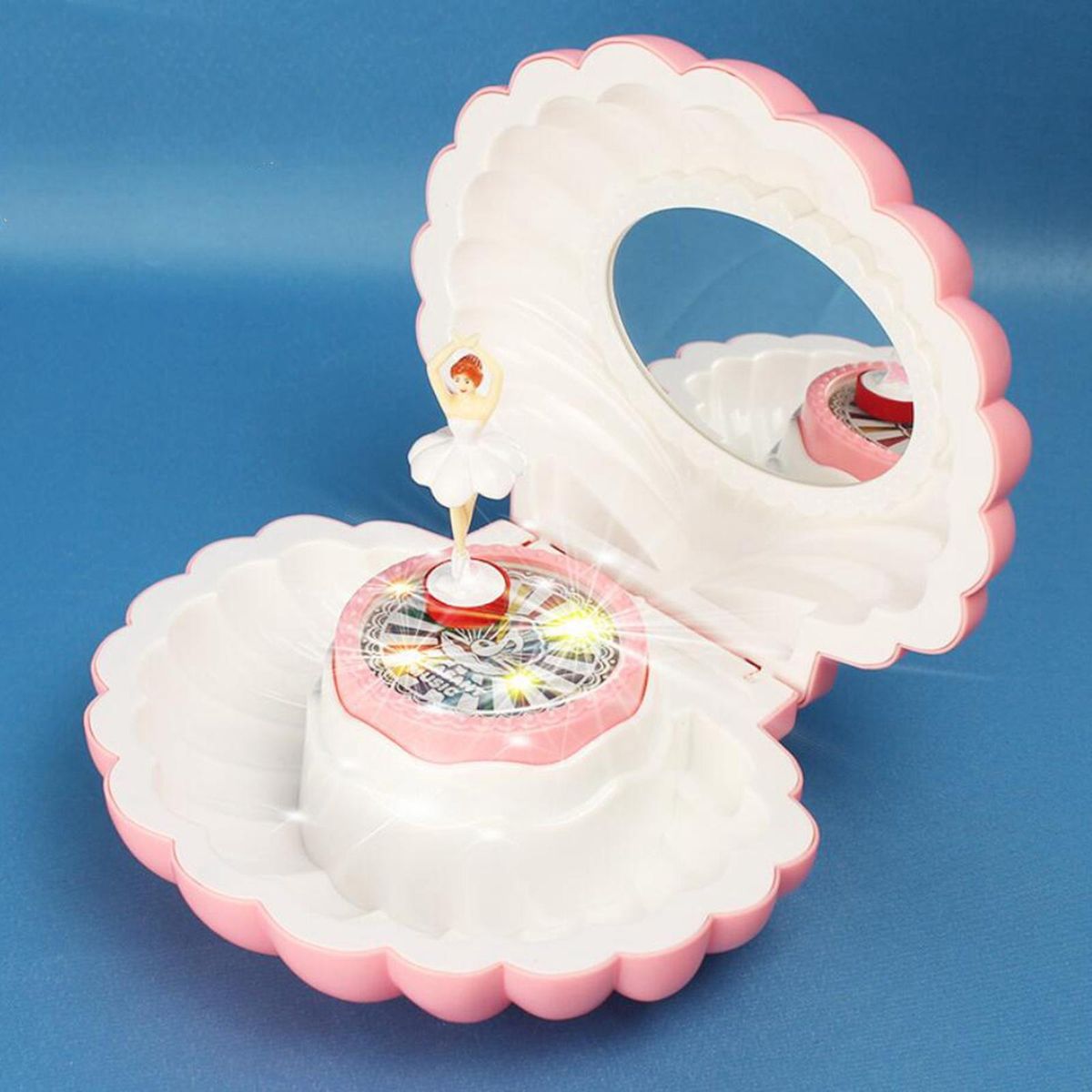 Ballarina Shell Music Box With Light Dancing Girl Music Box For Party