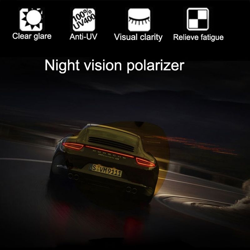 Mirror UV 400 Yellow Night Vision Polarized Eyeglasses