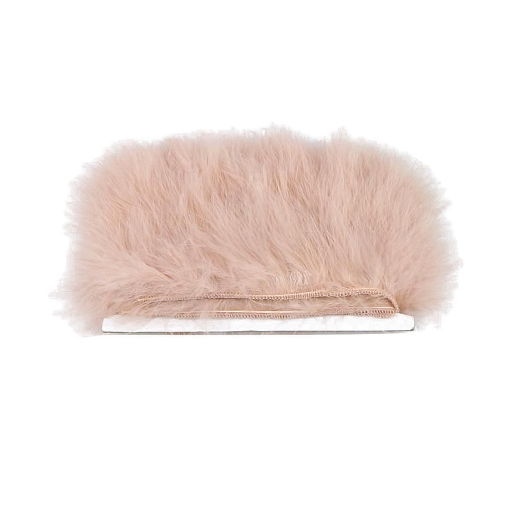 Turkey Feathers Trims Fringe With Satin Ribbon Light Brown
