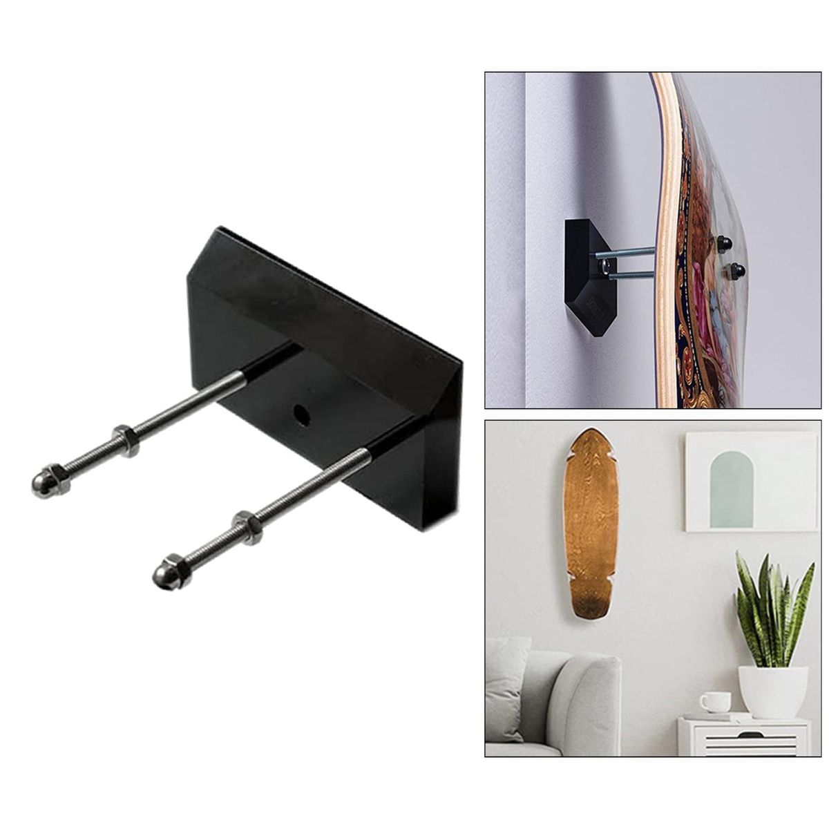 2x Skateboard Wall Mount Vertical Hanging Longboard Decks