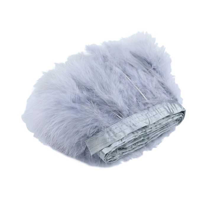 2m Turkey Feather Fringe Trims Lace Ribbon Sewing Decoration Gray Gray