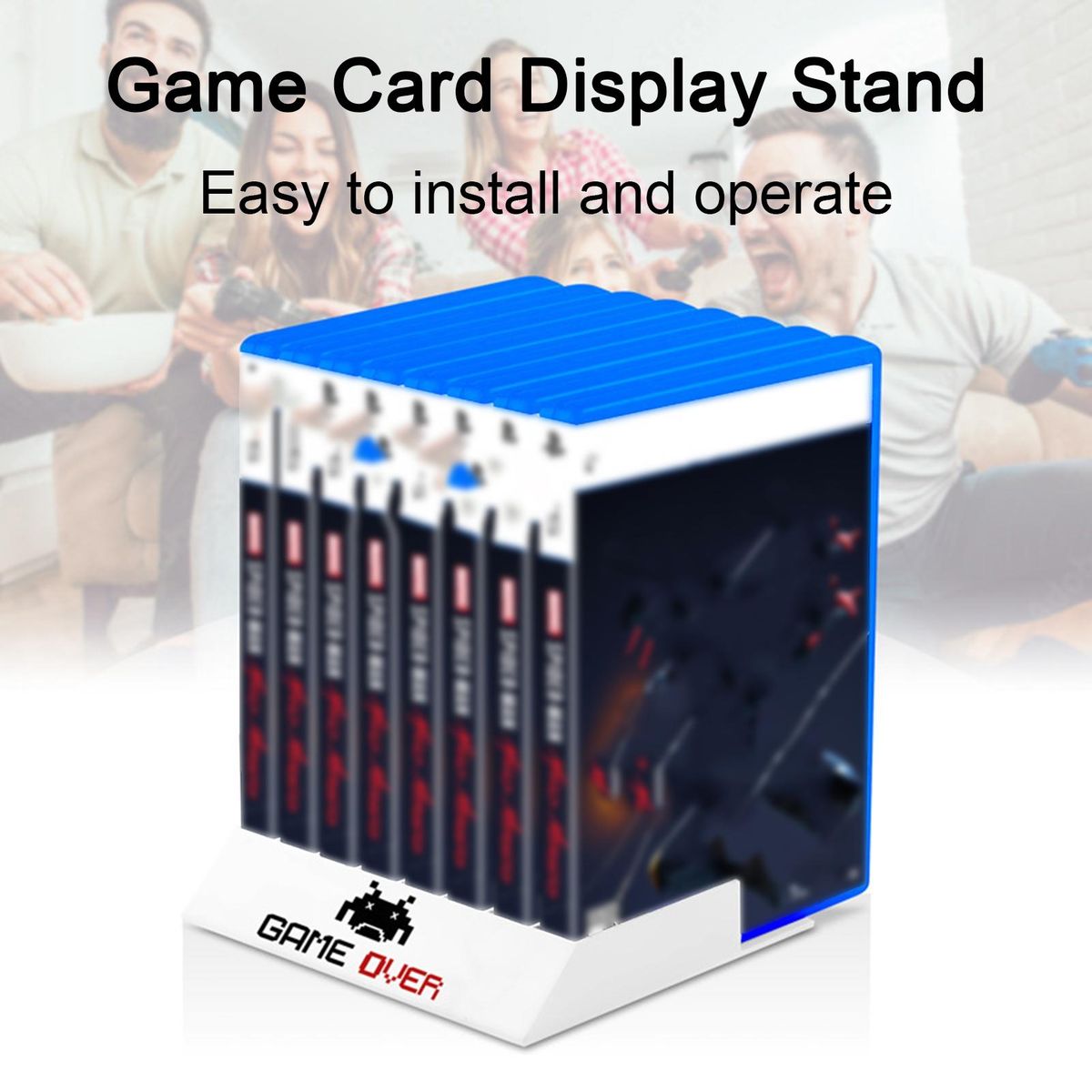 Personalized Game Display Stand Universal Game Disc Organizer for Ps5 White