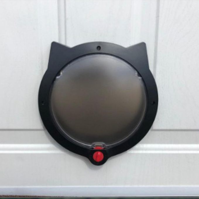 4 Way Lock Small Cat & Dog Flap Door Hidden Litter Box Pet Door Black