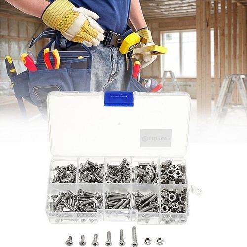 Suleve M4SP2 M4 Philips Flat Head Screws Bolts Nuts Assortment Kit 250Pcs