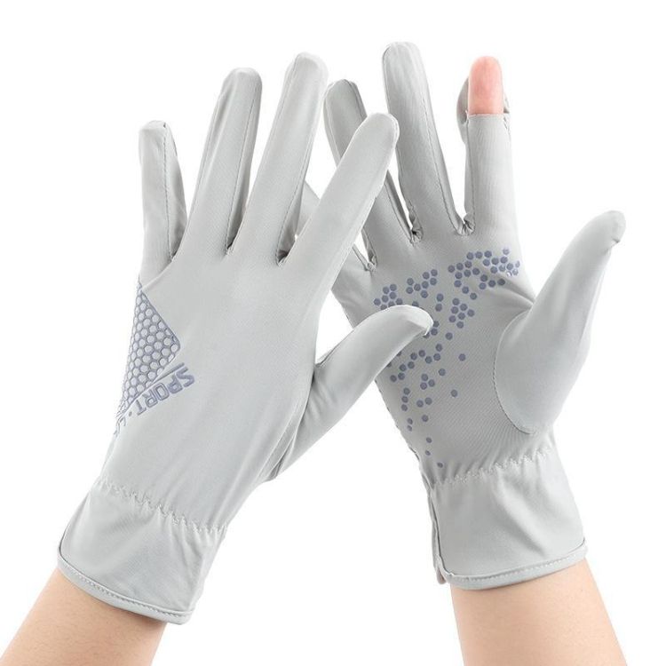 1pair Anti-ultraviolet Ice Silk Non-slip Gloves Free Size