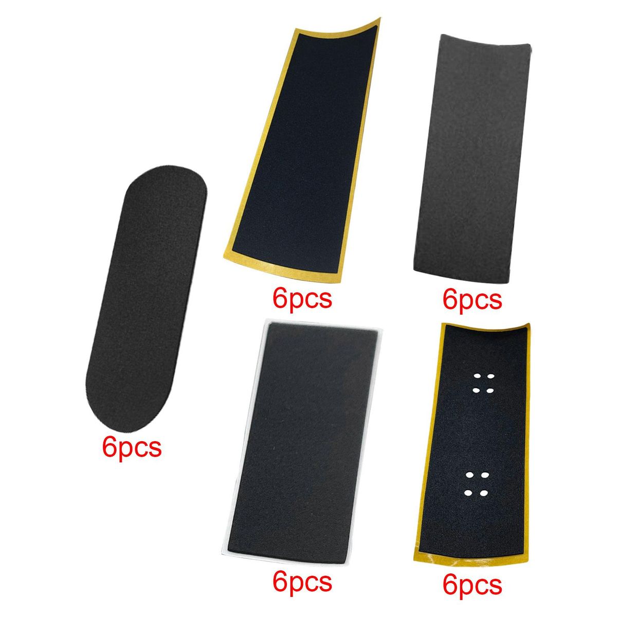 6 Pieces Finger Skateboard Stickers Fingerboard Yellow