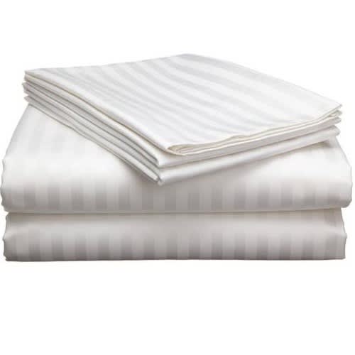 Striped Bedsheet - White