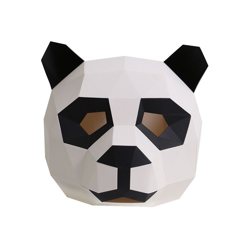 3D Paper Mold Panda Head Mask Headgear Animal Model