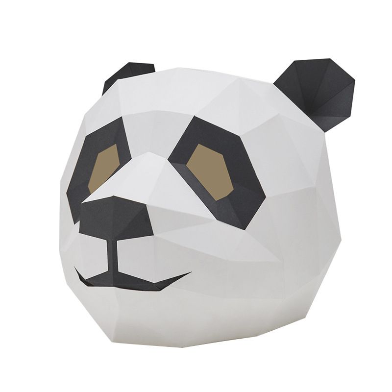 3D Paper Mold Panda Head Mask Headgear Animal Model
