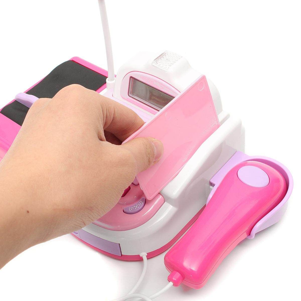 Pretend Play Electronic Cash Register Toy Actions & Sounds Pink