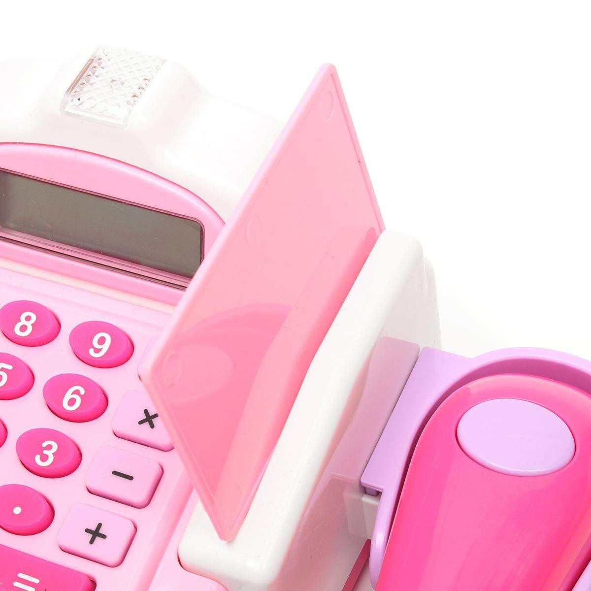 Pretend Play Electronic Cash Register Toy Actions & Sounds Pink