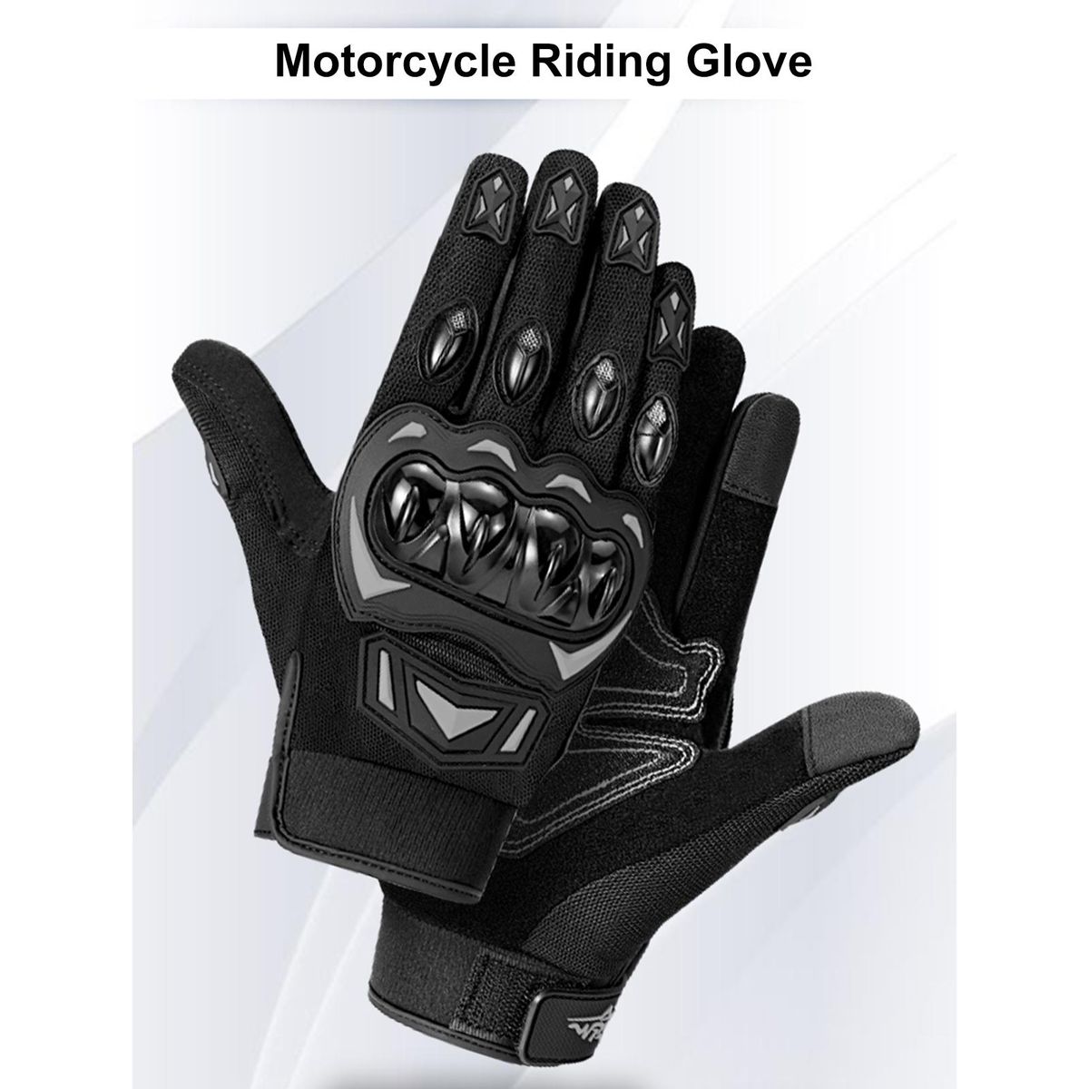 Motorcycle Gloves for Men Women, Anti-Slip Breathable Touchscreen Gloves for Riding, Road Racing, Cycling Black and Grey XXL