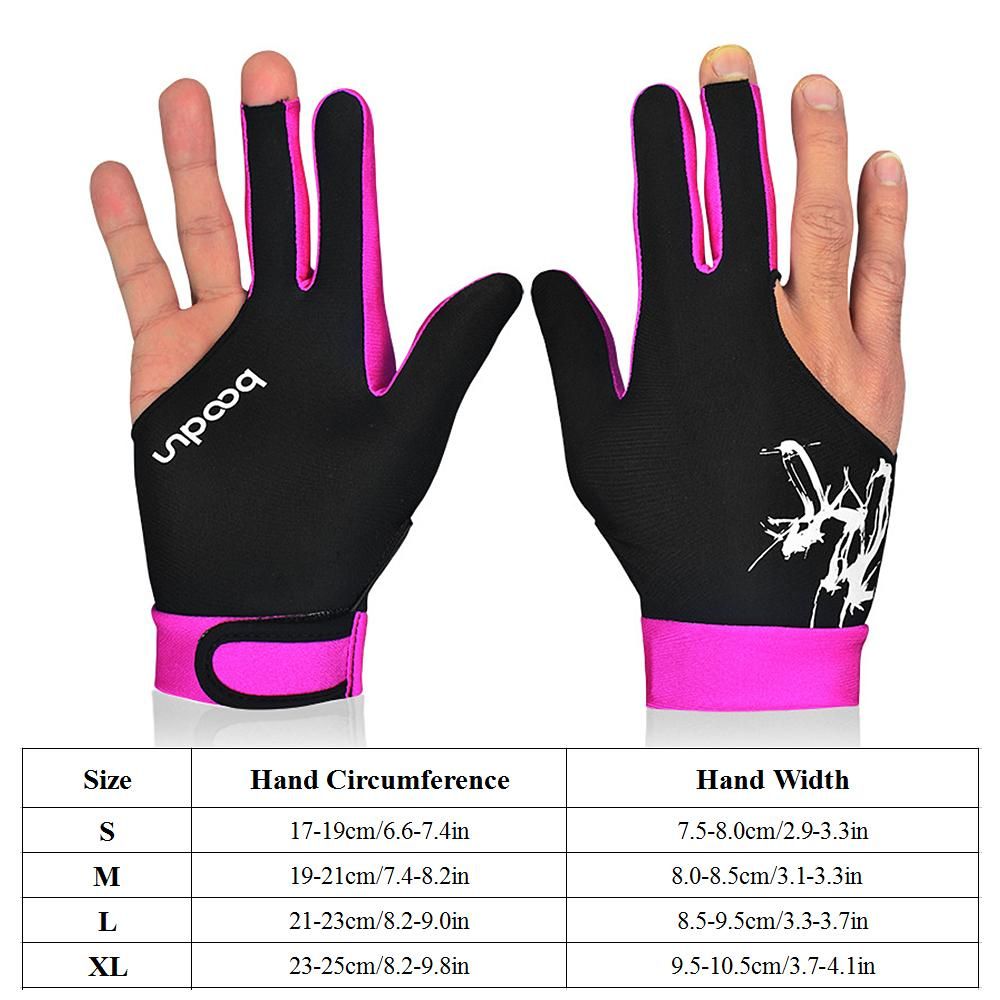 BOODUN 1Piece Billiard Glove 3 Fingers Cue Sports Glove Men Women Billiard Shooters Right Left Interchangeable Snooker Gloves