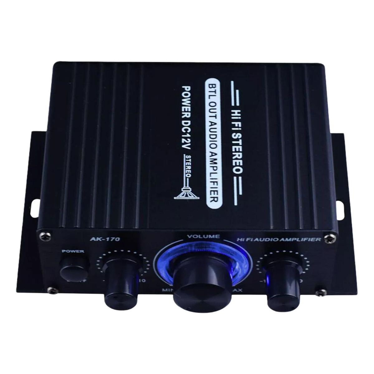 Portable HiFi Audio Power Amplifier, Bass Subwoofer 20W+20W 2.0CH DC