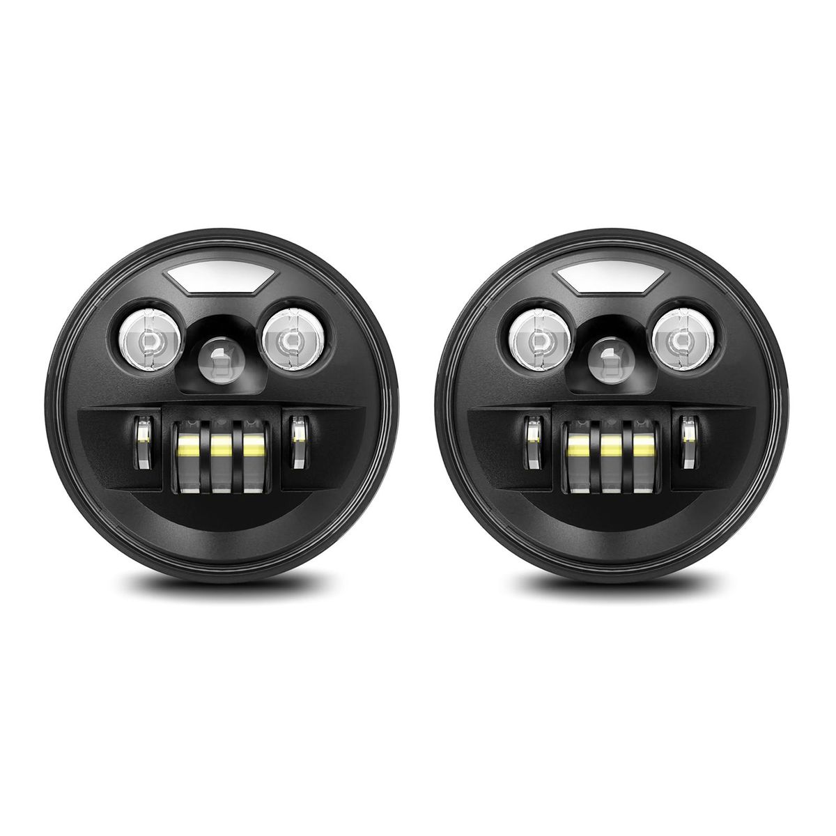2Pcs 7 inch Car Motorcycle LED Headlight with DRL/Turn Signal/Low Beam/High Beam 7'' Round LED Headlight IP67 Waterproof